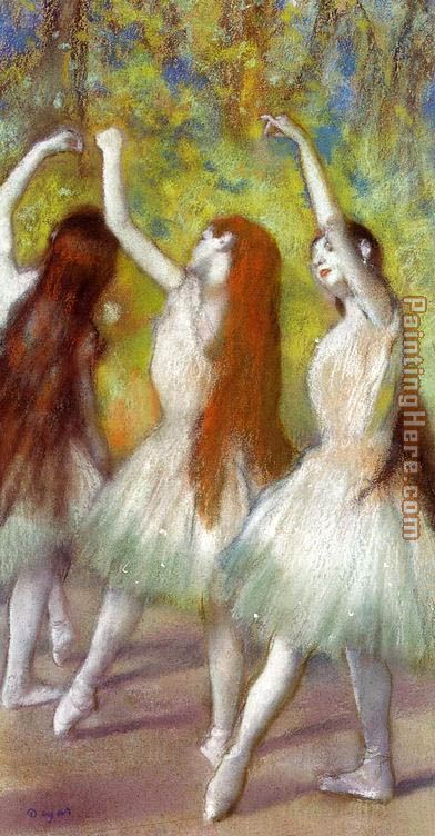 Dancers in Green painting - Edgar Degas Dancers in Green art painting
